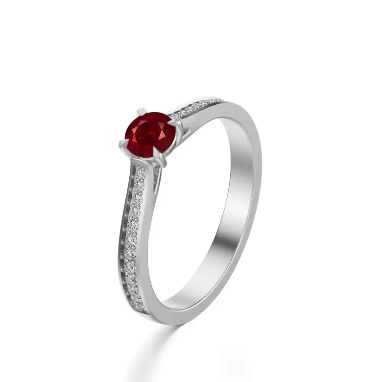 Pierścionek z białego złota z rubinem AJPZ_056 Pierścionek z białego złota z rubinem AJPZ_056